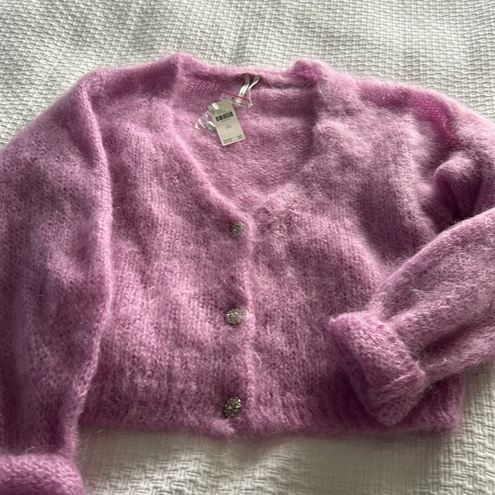 Anthropology, fuzzy pink extra extra small sweater